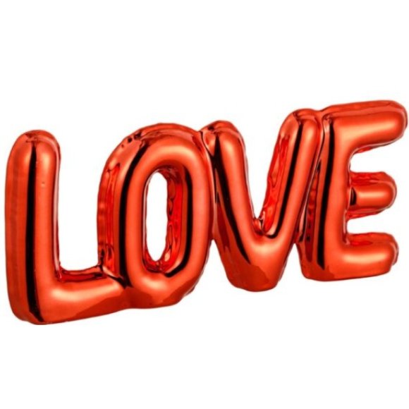 SCRITTA LOVE ROSSO CERAMICA