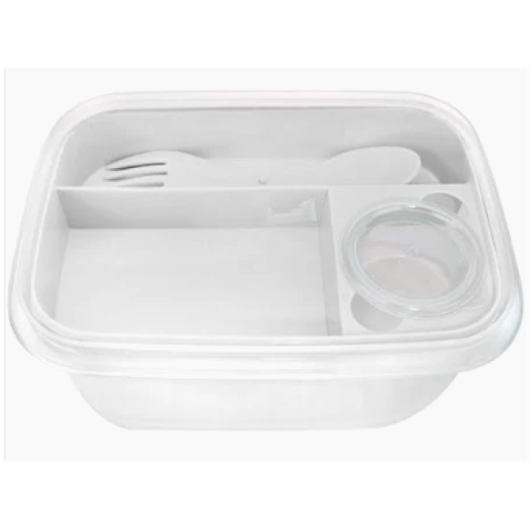 STAR contenitore porta pranzo (Lunch Box con posate) 19×19×8 cm