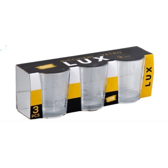 SET 3 BICCHIERI  VETRO LUX - 220 ML 
