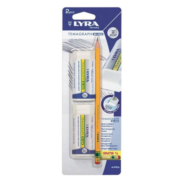 LYRA TEMAGRAPH ERASER 2GOMME+MATITA