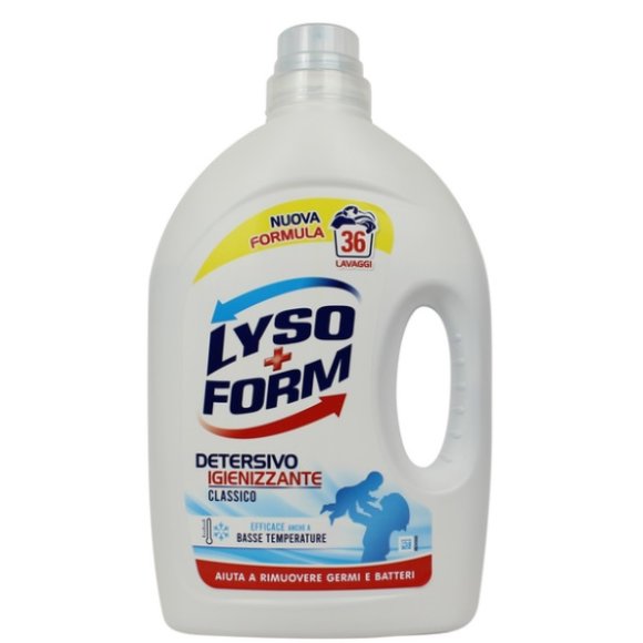 LYSOFORM DETERSIVO LAVATRICE IGIENIZZANTE BUCATO 36 LAVAGGI CLASSICO 1620 ML
