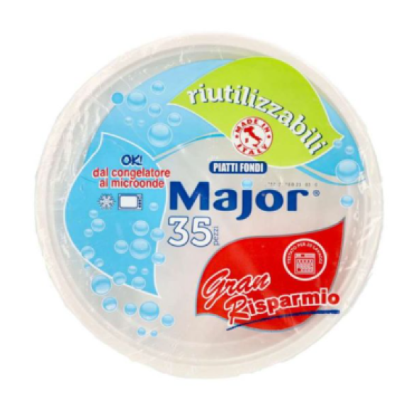MAJOR PIATTI FONDI RIUTILIZZABILI 35PZ