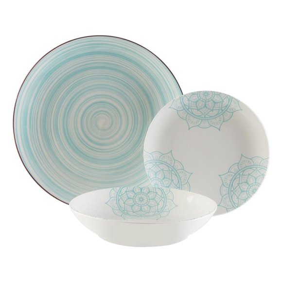 SERVIZIO PIATTI "MANDALA" - 18 PEZZI
