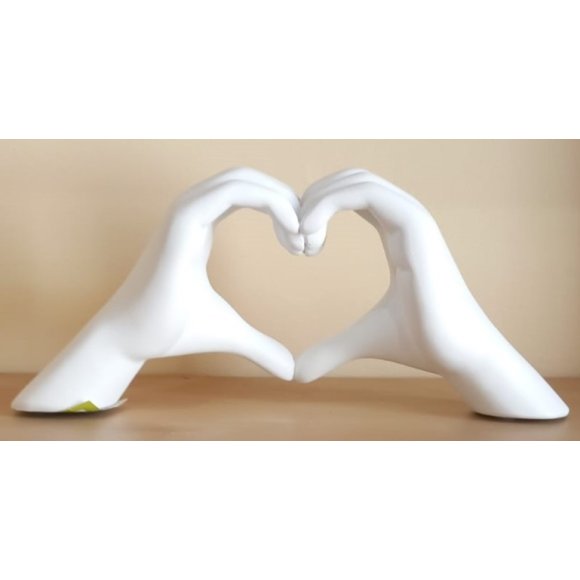 MANI A CUORE IN RESINA - BIANCO