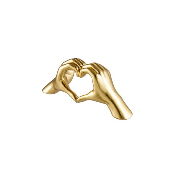MANI A CUORE IN RESINA - ORO