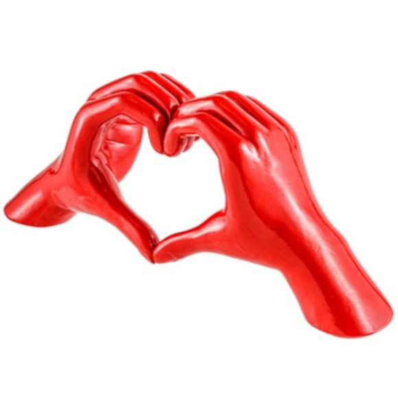 MANI A CUORE IN RESINA - ROSSO