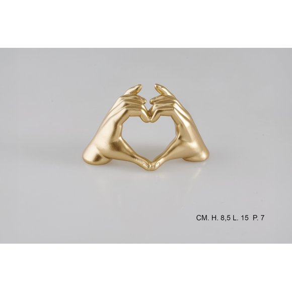 MANI A CUORE 15 CM - ORO