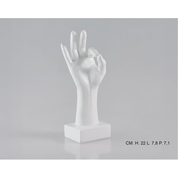 MANO PORTAFORTUNA BIANCA 25,5 CM