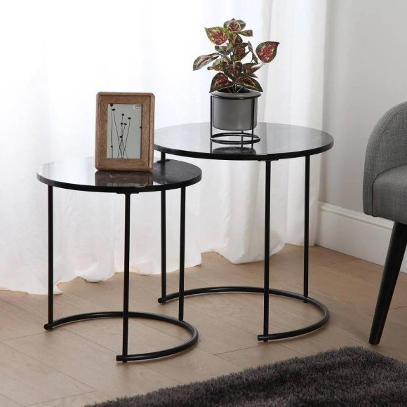 SET TAVOLINI IMPILABILI MARMO - NERO