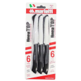 Marietti Coltello Da Tavola Dentato Nero 11 cm - 6 Pezzi