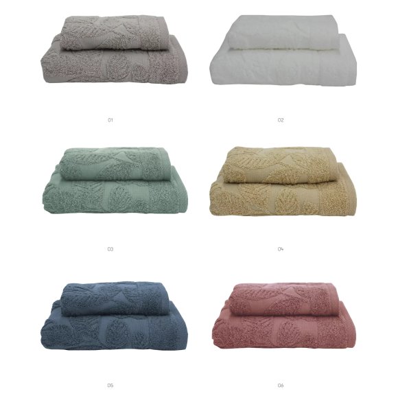 VINGI - COPPIA ASCIUGAMANI SPUGNA "MARTINA" - COLORI ASSORTITI