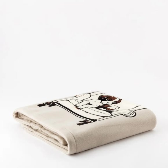 RIVIERA - PLAID "DOGGY MATILDE" 130X170 - AVORIO