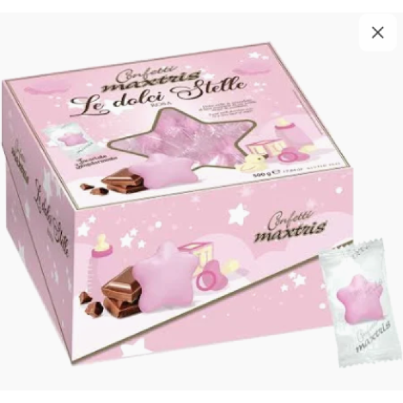 Maxtris Le Dolci Stelle Incartati In Vassoio 500 Gr - Rosa 