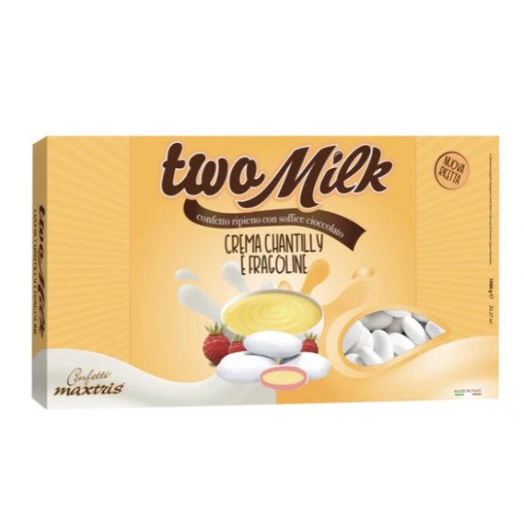 MAXTRIS CONFETTI TWO MILK CREMA CHANTILLY E FRAGOLINE - 1 KG 