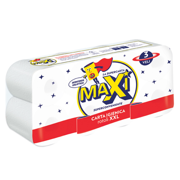 MAXI CARTA IGIENICA XXL 3 VELI - 8 ROTOLI MAXI CARTA IGIENICA XXL 3 VELI - 8 ROTOLI