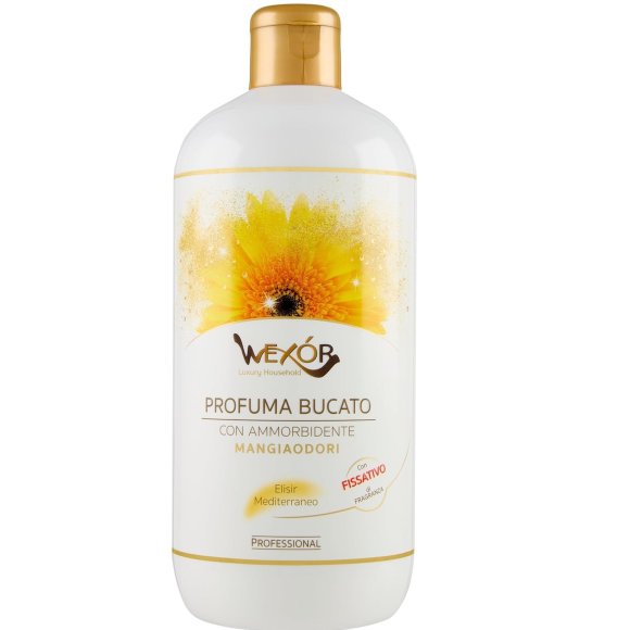 WEXOR ELISIR PROFUMA BUCATO CON AMMORBIDENTE MANGIAODORI 500 ML ELISIR MEDITERRANEO