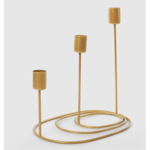 PORTACANDELA IN FERRO ORO 3 FUOCHI