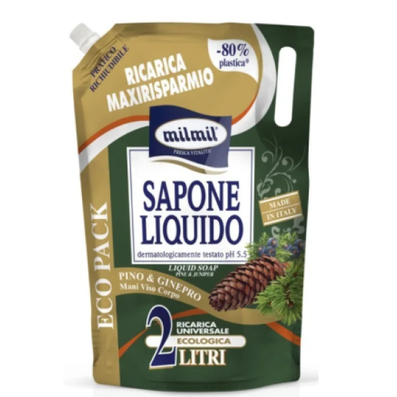Mil Mil Sapone Liquido Ricarica 2 L Pino & Ginepro