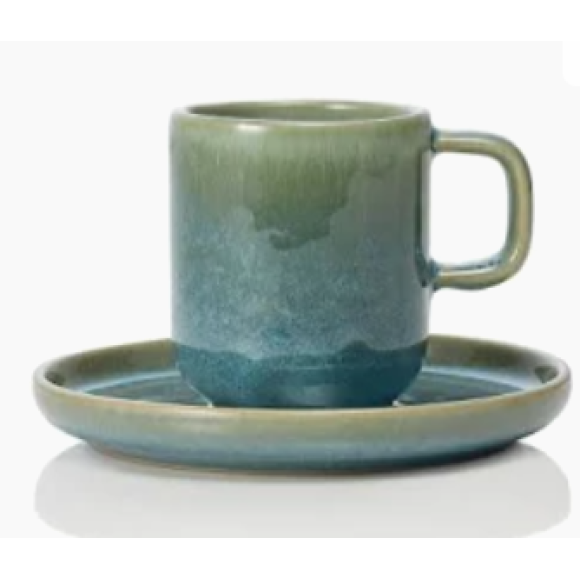 Set Tazza e Piattino Verde Mirto  6PZ MIRTO