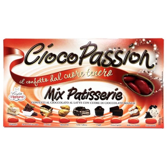 CRISPO CIOCOPASSION MIX PATISSERIE CON CIOCCOLATO LATTE E BIANCO - ROSSO