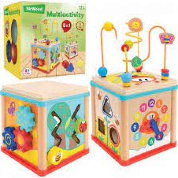 CUBO MULTIATTIVITA' IN LEGNO 16CM