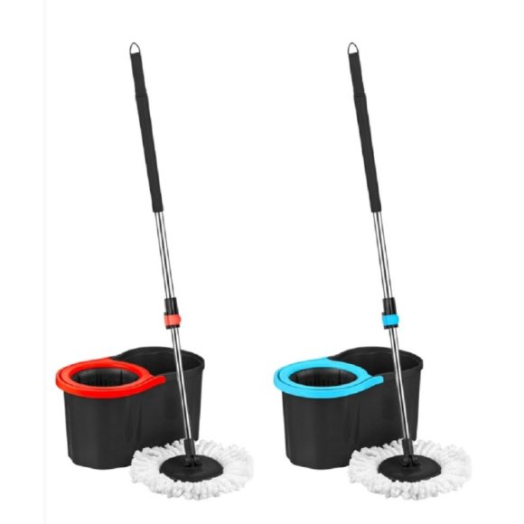 SECCHIO CON MOP MICROFIBRA ROTANTE