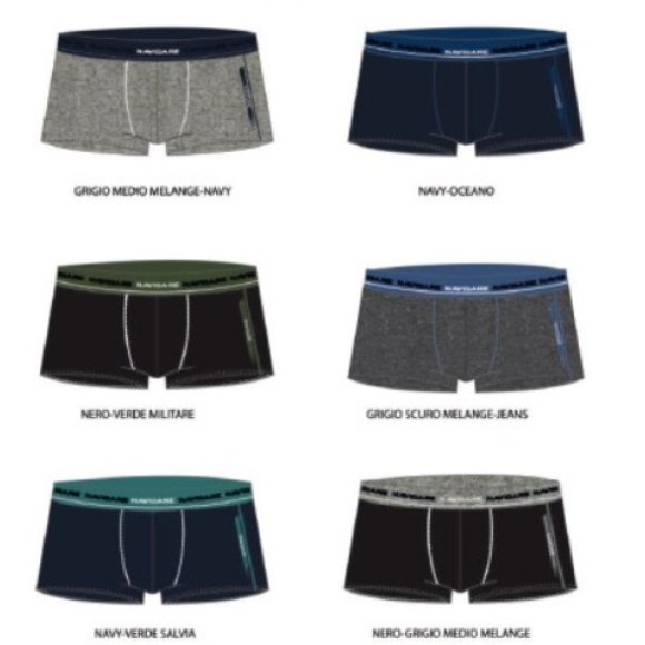 NAVIGARE BOXER RAGAZZO IN COTONE ELASTICIZZATO ART.21506 COLORI ASSORTITI 