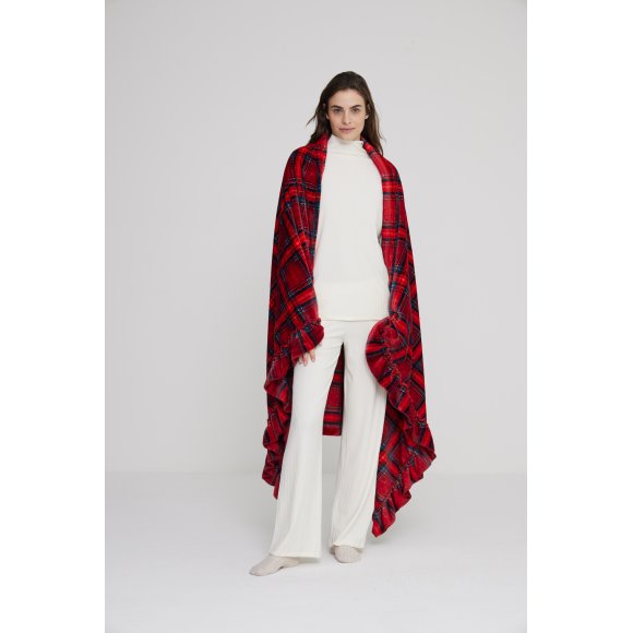 NOIDINOTTE - PLAID CORAL FLEECE BC924AB - ROSSO