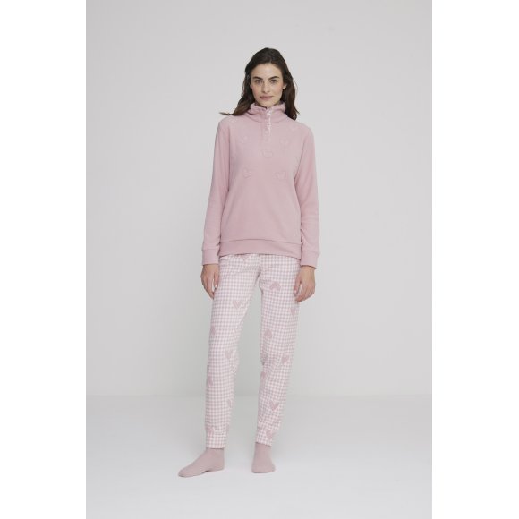 NOIDINOTTE - PIGIAMA DONNA MICROPILE COD.FA8773PB401 - ROSA