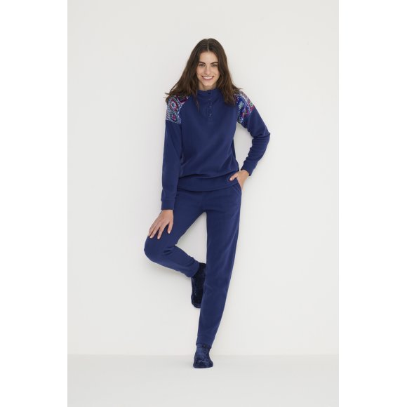 NOIDINOTTE - PIGIAMA DONNA MICROPILE COD.FA8774PB401 - BLU