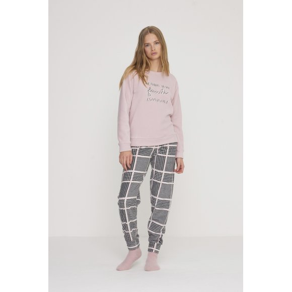 NOIDINOTTE - PIGIAMA DONNA MICROPILE COD.FA8778PB401 - ROSA