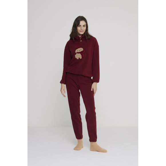 NOIDINOTTE - PIGIAMA DONNA MICROPILE COD.FA8888 - CILIEGIA 
