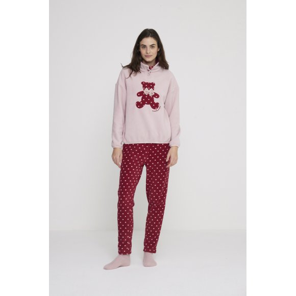 NOIDINOTTE - PIGIAMA DONNA MICROPILE COD. FA8944PB401 - ROSAN ANTICO
