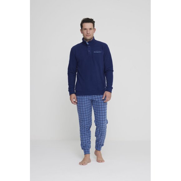 NOIDINOTTE - PIGIAMA UOMO MICROPILE COD.FC2957PB401- BLU 