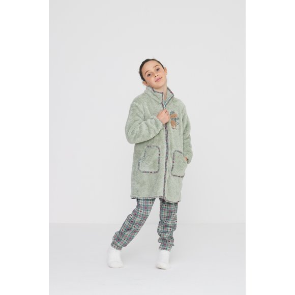 NOIDINOTTE - VESTAGLIA BAMBINA COD. FE2452PS401 - VERDE