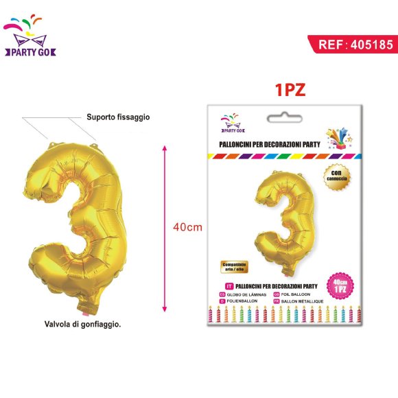 PALLONCINO MYLAR ORO - NUMERO 3