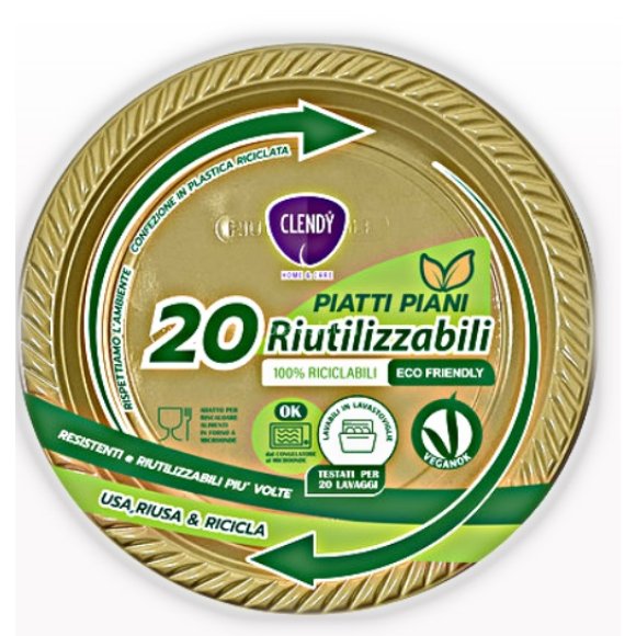 Clendy piatto piano oro cm.22 pz.20
