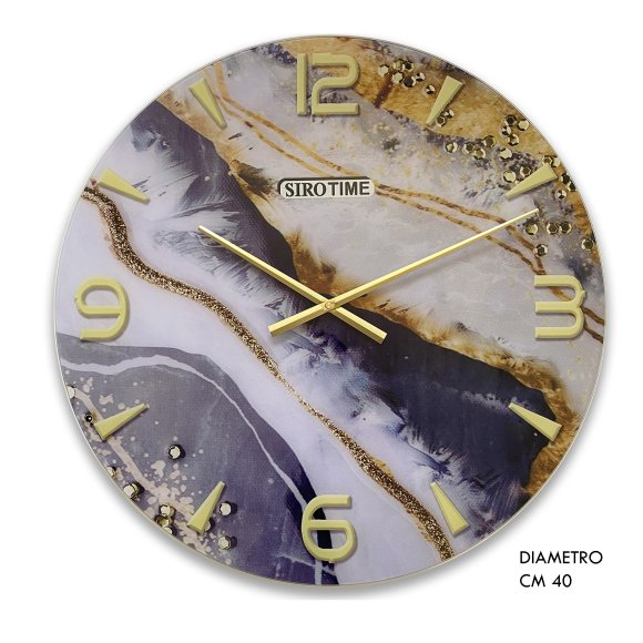OROLOGIO DA PARETE IN VETRO - 40x40 CM