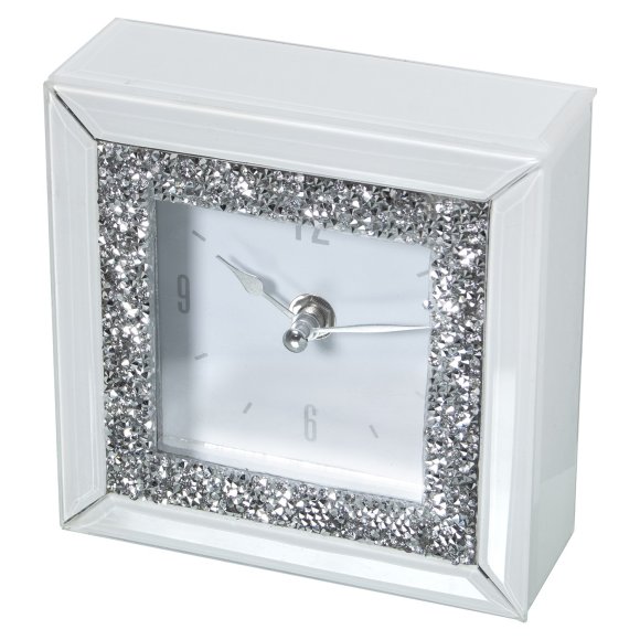 OROLOGIO DA TAVOLO IN SPECCHIO - BIANCO