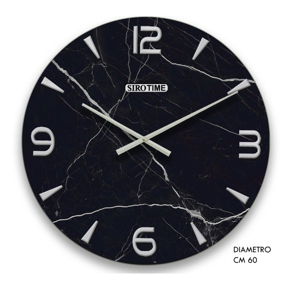 OROLOGIO DA PARETE IN VETRO - 60x60 CM