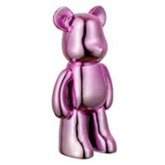 STATUETTA "ORSO" DECORAZIONE IN RESINA - ROSA
