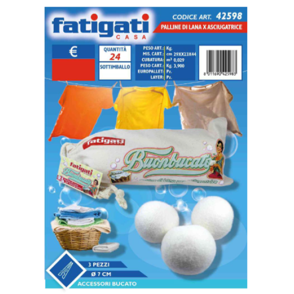 Sfere Asciugatrice Lana X3 42598