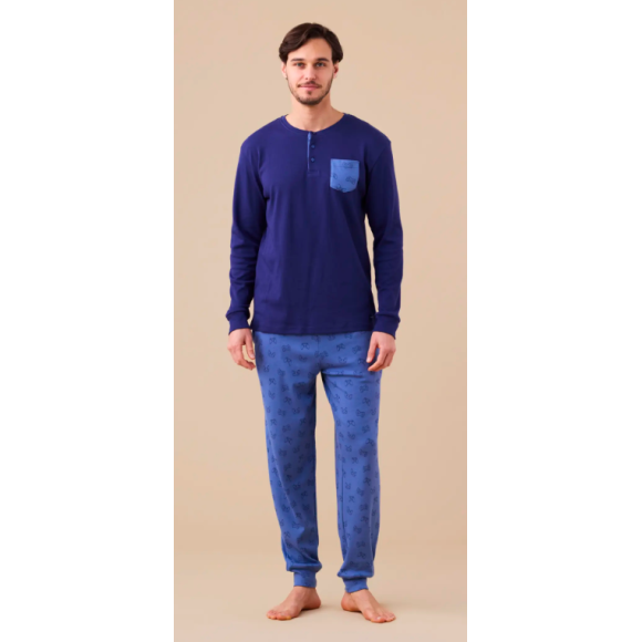 NOI DI NOTTE-Pigiama Uomo Caldo Cotone Articolo T-Rex FC3147