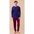 NOI DI NOTTE-Pigiama Uomo Caldo Cotone Articolo T-Rex FC3147