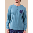 NOI DI NOTTE-Pigiama Uomo Caldo Cotone Articolo T-Rex FC3147