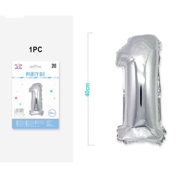 PALLONCINO MYLAR ARGENTO - NUMERO 1
