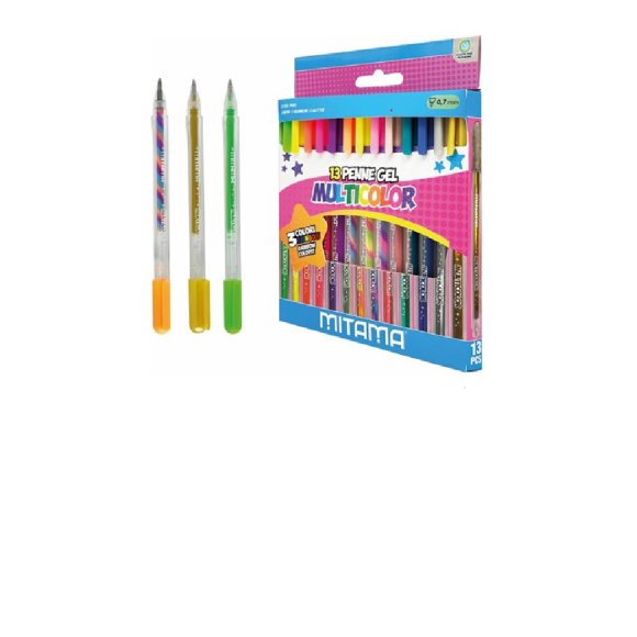 MITAMA PENNA GEL GLITTER FLUO 13PZ