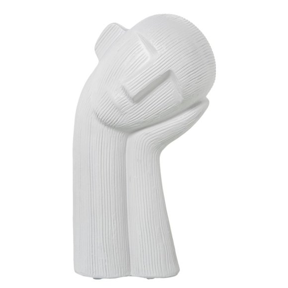 FIGURA FACCIA PENSATORE IN CERAMICA - BIANCO