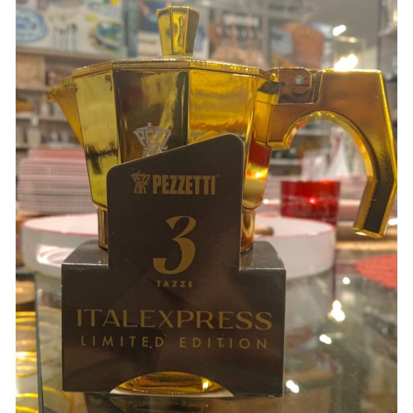 Pezzetti Italexpress Caffettiera 3 Tazze ORO 
