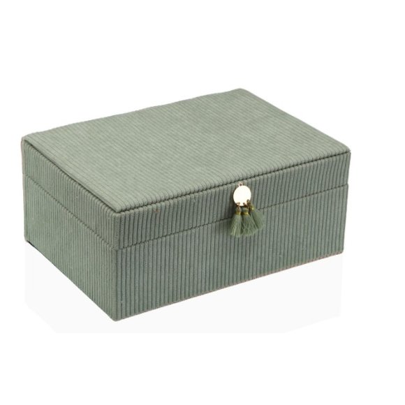 VERSA PORTAGIOIE IN VELLUTO VERDE MENTA - 21X15X8,5 CM 